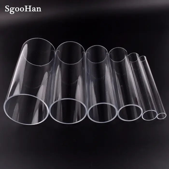 1pc O.D 16 ~ 110mm Transparent acrylique Aquarium Aquarium tuyau plexiglas alimentation en eau Tube 