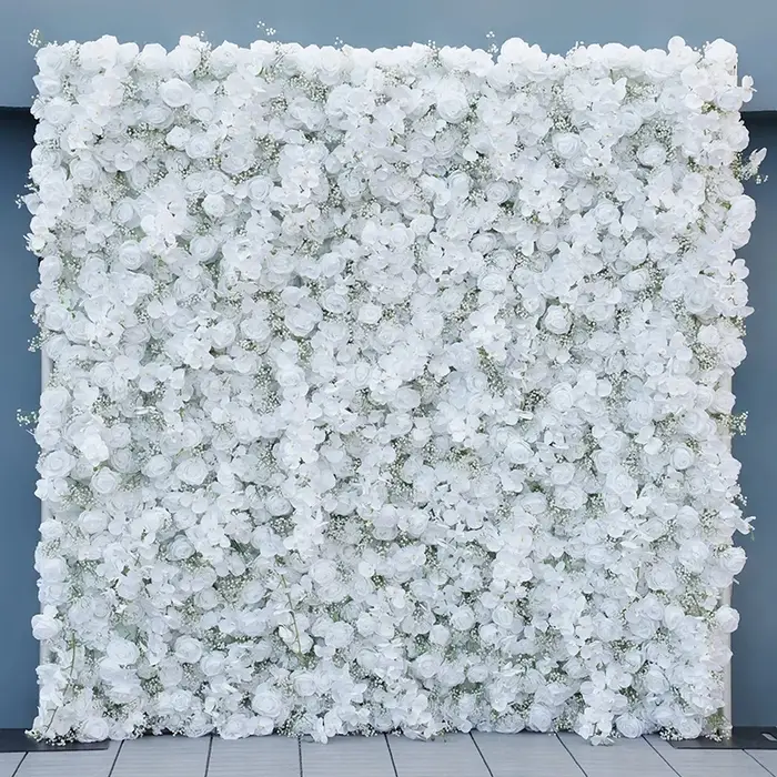 Luxe Babysbreath blanc Rose orchidée 5D tissu fleur mur mariage toile de fond roulant rideau Milan g