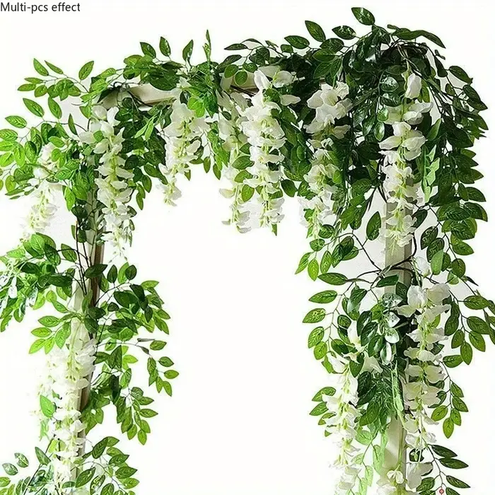 1/2 pièces Guirlande de glycine artificielle en soie – Décoration pour la maison