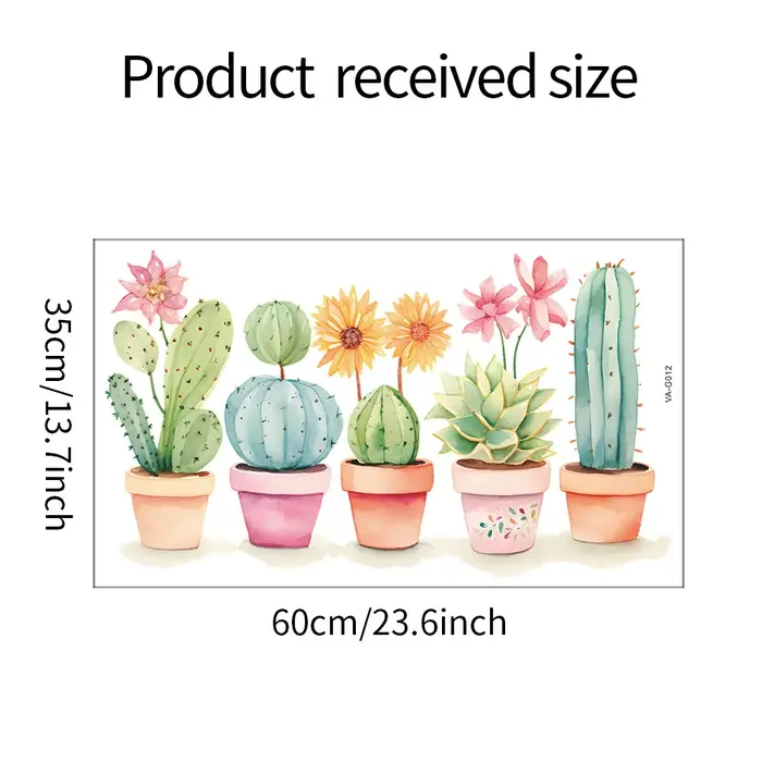 1 pièces dessin animé plante verte Cactus maison chambre salon fond décoration embellir pâte murale auto-adhésive