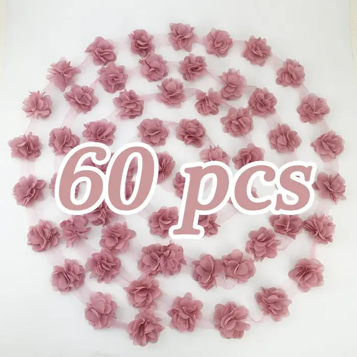 (60 pièces/lot) pétale rose mousseline de soie dentelle tissu sangle décoration amour cadeau rubans 