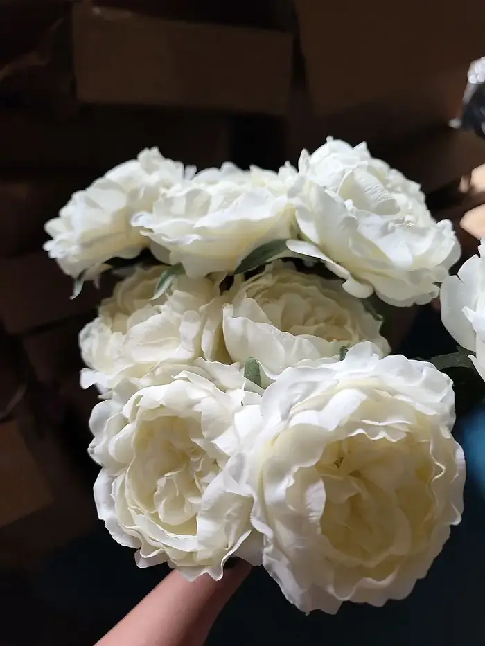 3 pièces de fleurs artificielles de pivoine hydratantes au toucher réel