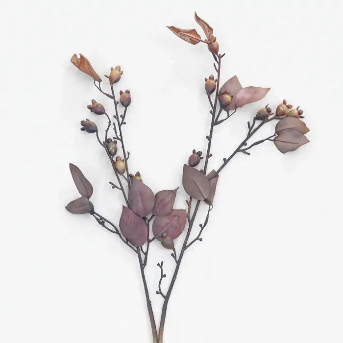 Branche de plante artificielle de baies brunes