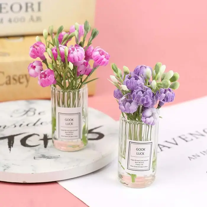 Pot d'arrangement Vase de fleurs séchées 1:12 maison de poupée Miniature Simulation plantes en Pot accessoires