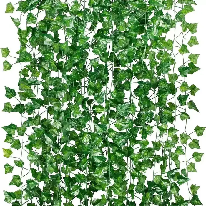 Guirlande de vigne artificielle suspendue de feuilles de lierre vert de 2.1M