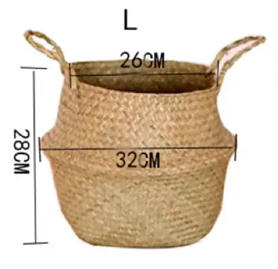Tissé sale stockage jonc de mer osier rotin suspendu Pot de fleur plante organisateur jardin Gadgets support Ganzш Kala Для Цтатов