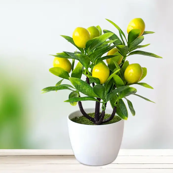 Arbre citron artificiel en pot