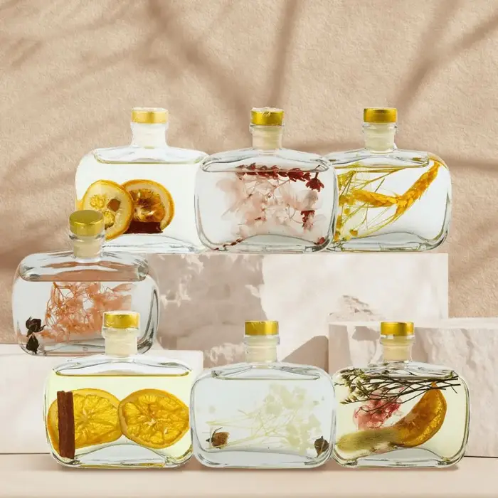 Diffuseur de roseaux sans flamme, parfum de fleur, citron Osmanthus, huile essentielle d'aromathérap
