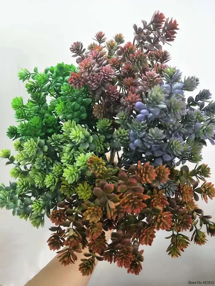 Plantes succulentes en plastique feuilles de chute artificielles flores bricolage
