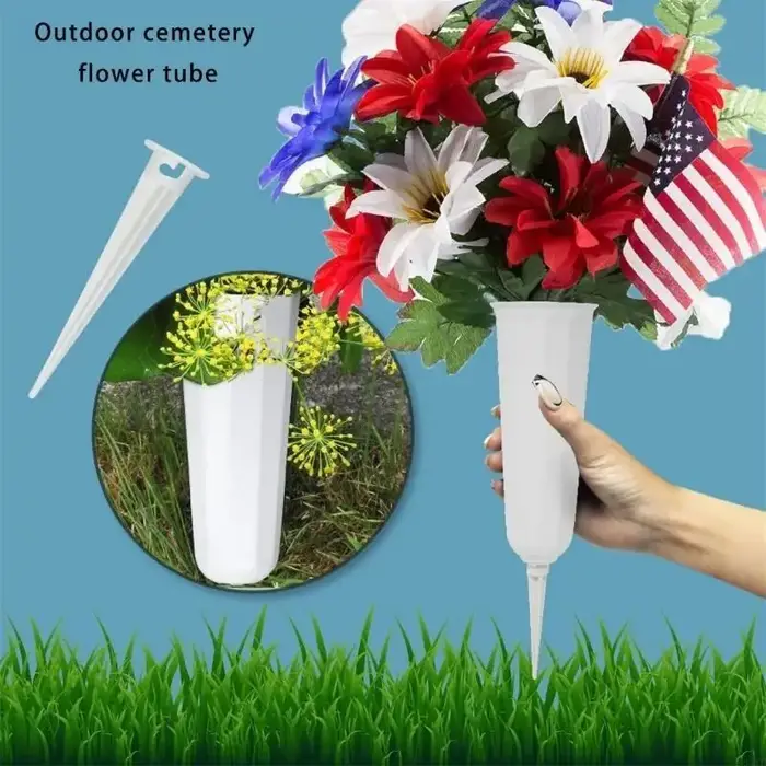 2PCS Vases cimetière extérieur pour fleurs