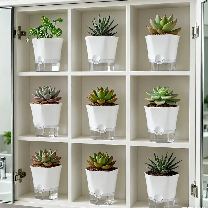 1/5 pièces Pot de fleurs auto-arrosant transparent
