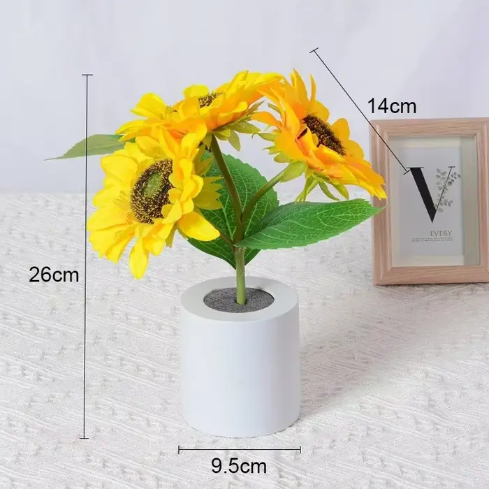 3 LED veilleuse Rechargeable tournesol lumières éclairage intérieur chambre chevet bureau décoration