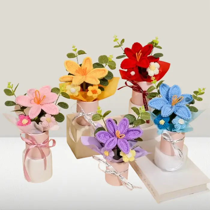 Bouquets de fleurs au Crochet faits à la main