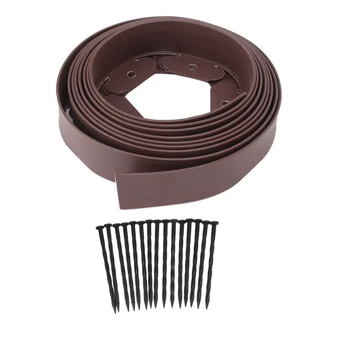Kit de bordure paysagère Flexible, Installation facile, bordure de pelouse comprenant 15 pointes, bo