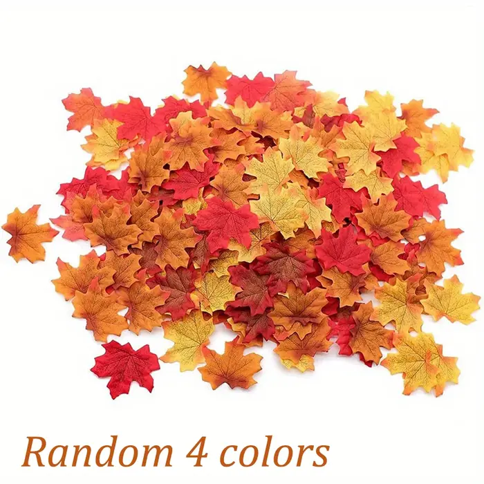 Feuilles d'érable artificielles, 200 pièces, fleurs d'automne pour Halloween, Thanksgiving, Festival