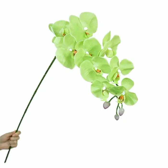 9 têtes de fleurs d'orchidées papillon artificielles de 98 cm