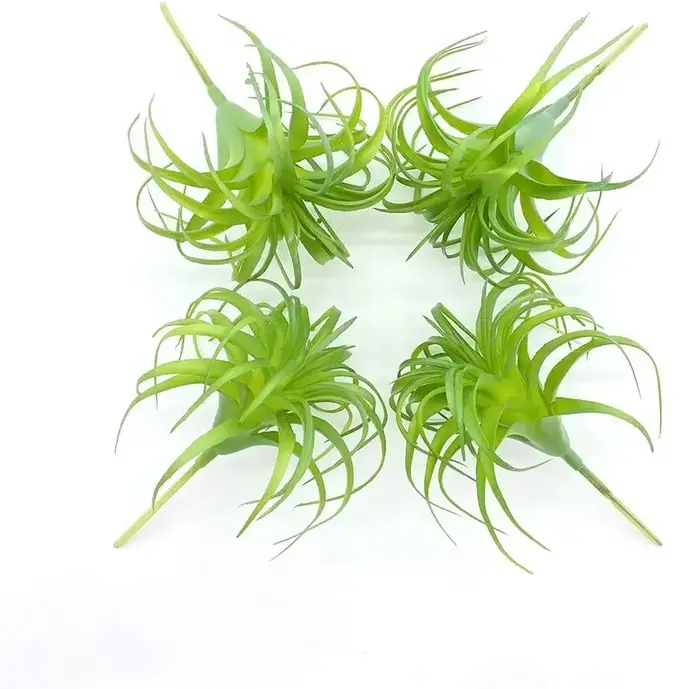 Paquet de 4 plantes artificielles à Air Faux herbe Tillandsia Bromeliads pour la décoration intérieure Terrarium projet verdure