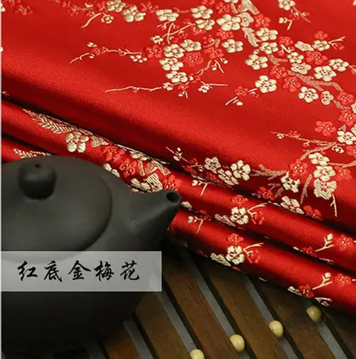 Tissu floral prune rouge imiter soie brocart tissu damassé Jacquard rembourrage ameublement patchwor