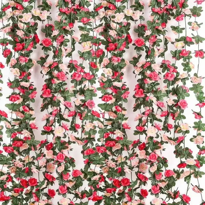 250 CM de fleurs artificielles en rose pour la décoration de mariage