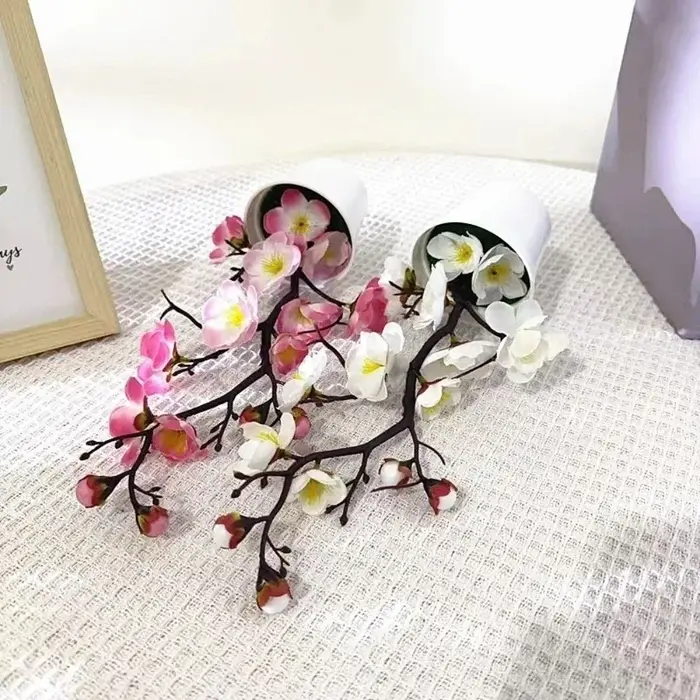 Bonsaï créatif de fleurs de prunier artificielles