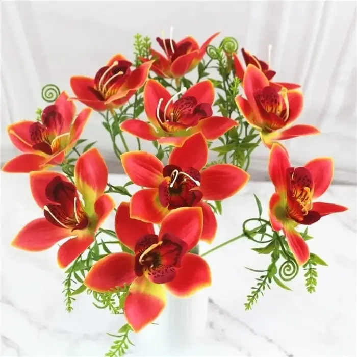 Bouquet d'orchidées en soie de haute qualité