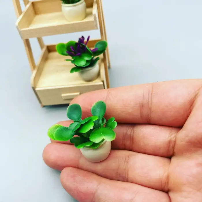 Mini Bonsaï Artificiel en Pot, Fausse Plante Succulente, Ornement de Verdure, Gnome de Jardin Dégrad