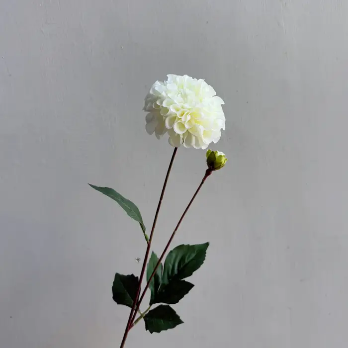 Lot de 5 fleurs artificielles hydratantes Dahlia à 2 têtes, toucher réel, pour bouquet de mariée, dé