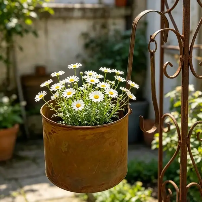 Pot fleurs suspendu Antique