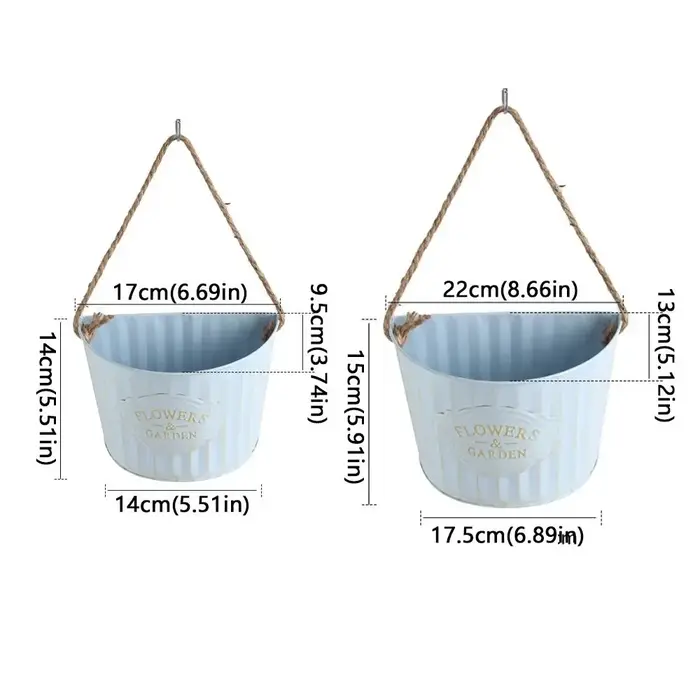 Pot de fleurs suspendu semi-rond
