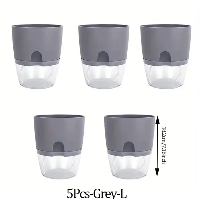 5 pots auto-arrosants, pots à fleurs à absorption d'eau