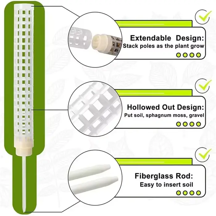 Bâton de support en treillis pour plantes, poteau de mousse en plastique, support pour Pot de plante