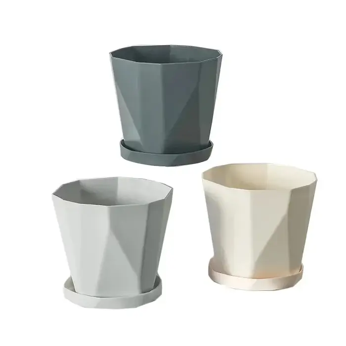 Pots de fleurs en plastique de grand diamètre pour plantes succulentes et vertes d'intérieur et d'extérieur, décorations de jardin