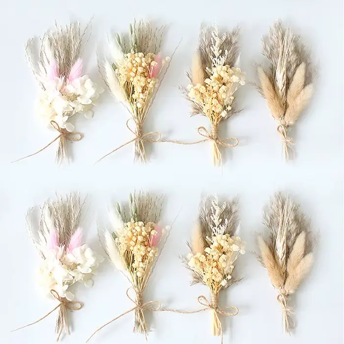 Mini Bouquet de Fleurs Sèches Naturelles Boutonnières