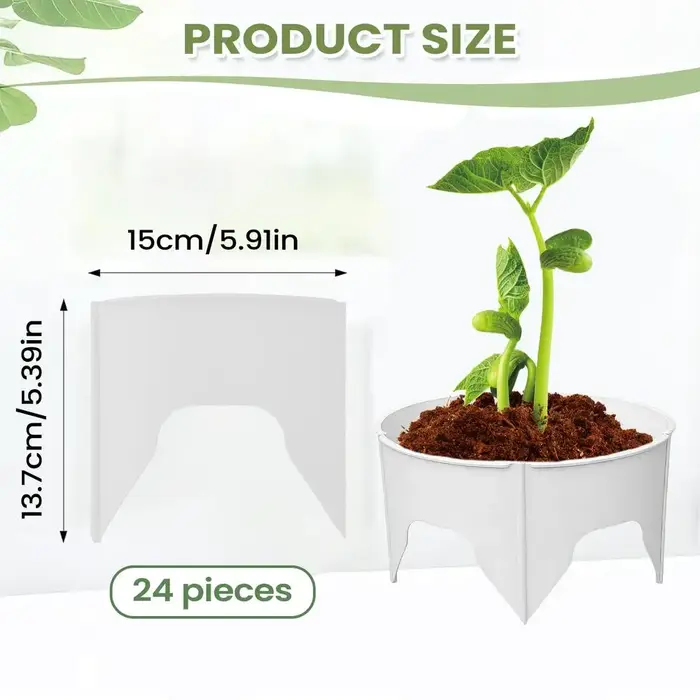 Anneau de protection rond pour culture de plantes, 24 pièces, arrosage profond, bordure circulaire d