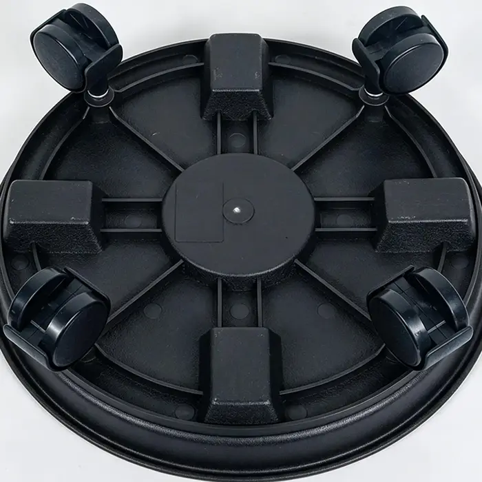 Support de plante robuste à 4 roues avec plateau de drainage
