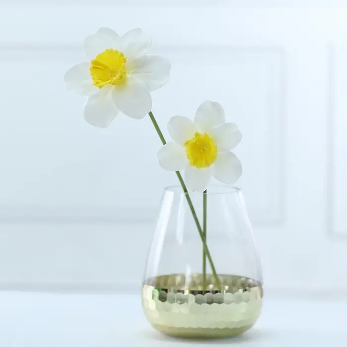 Bouquets de fleurs de narcisse artificielles au toucher réel