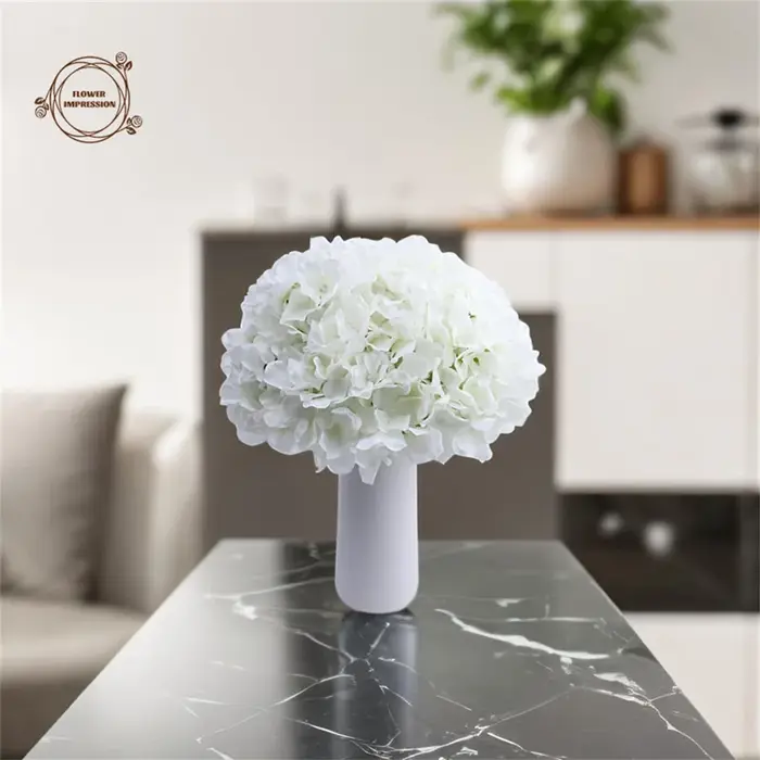 Têtes de fleurs d'hortensia artificielles, 10 pièces, avec tiges, décoration de fête de mariage, fausses fleurs, ornement de maison, Bouquets en soie, décorations de salle