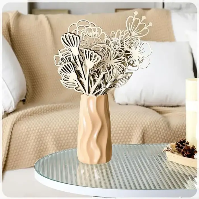 Décoration murale de fleurs sauvages en bois