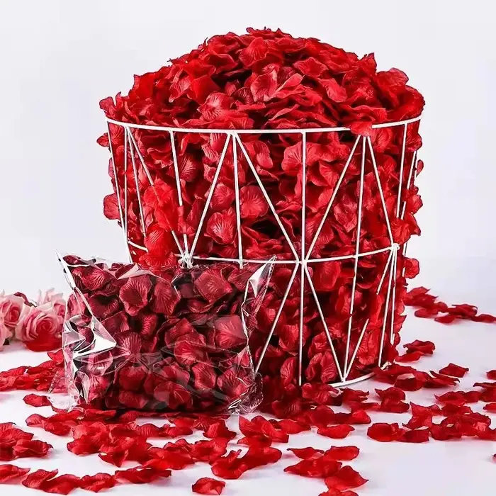 2000 pièces de pétales de Roses en soie