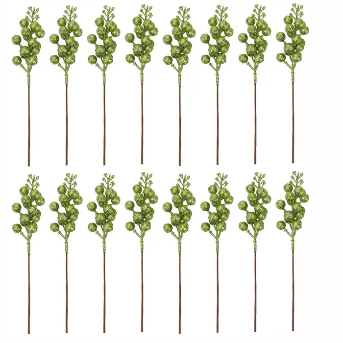 Branche de Baies Artificielles de Noël, Bouquet de Fleurs de Houx Rouge, Fausses Plantes, ixdu Nouve