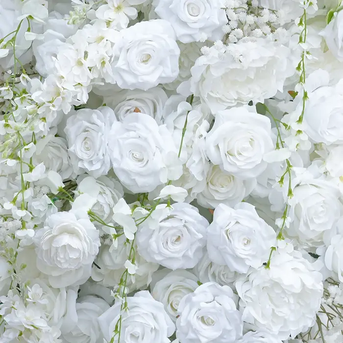 A8873 blanc Delphinium suspendu glycine florale arrangements artificiels toile de fond de mariage décoration fleur arc pour la cérémonie