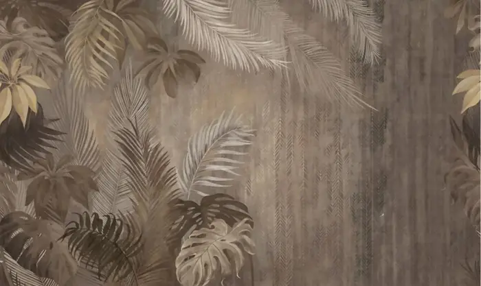 Papier Peint Mural Auto-Adhésif avec Feuille de Bananier Tropicale