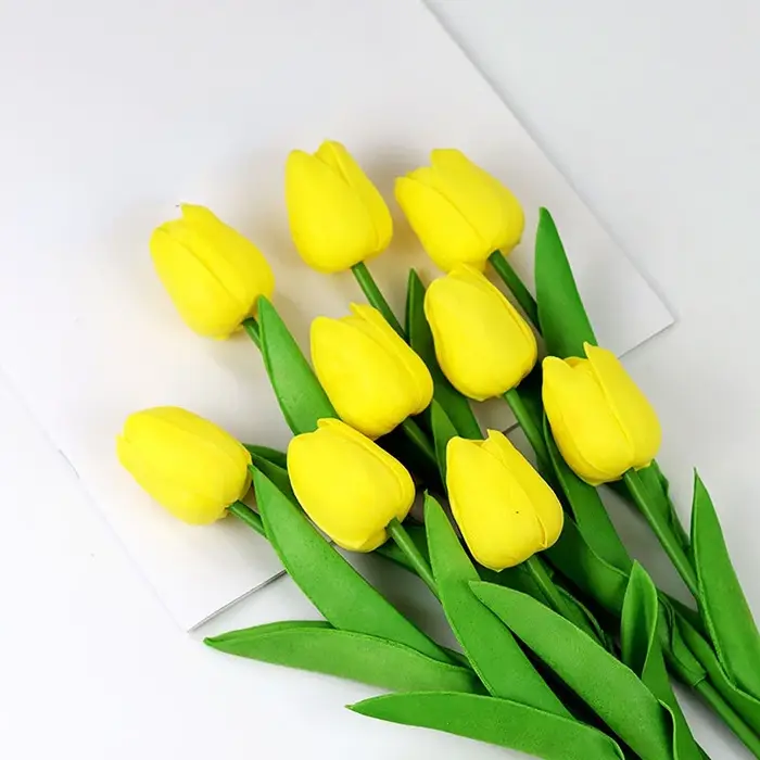 Bouquet de tulipes artificielles en PU au toucher réel