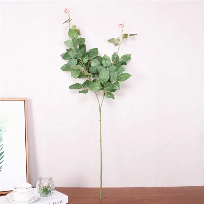 Plantes vertes pour décoration, Rose en soie, feuille de pivoine, mariage, hôtel, salon, décor de No