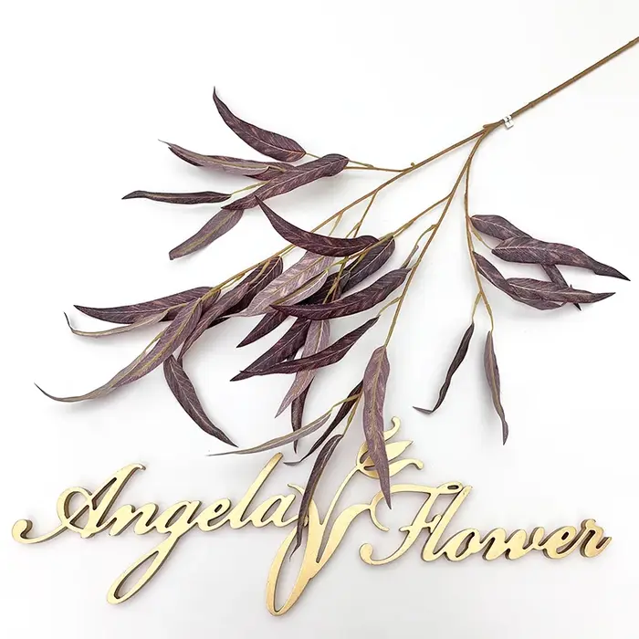 Plantes vertes feuille de saule fleur artificielle branche en osier Floral mariage maison chambre Table décoration jardin Photo accessoires A7605