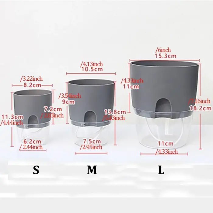 5 pots auto-arrosants, pots à fleurs à absorption d'eau