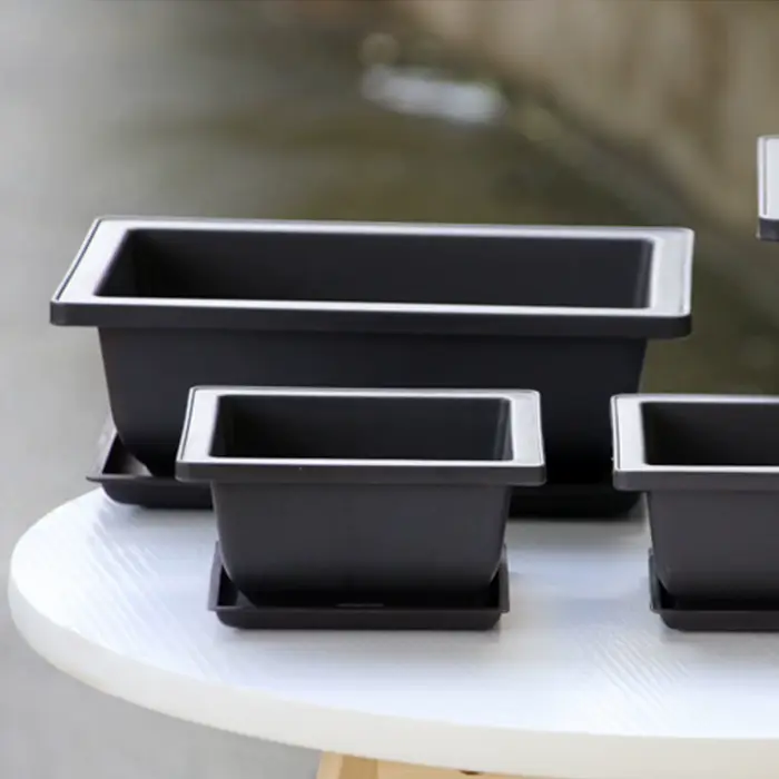 Pots de fleurs rectangulaires carrés en plastique