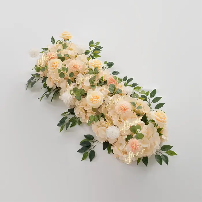 Uflower 50/100 cm artificielle Rose pivoine fleur rangée mariage toile de fond arc décor fête scène Table pièce maîtresse Arrangement Floral