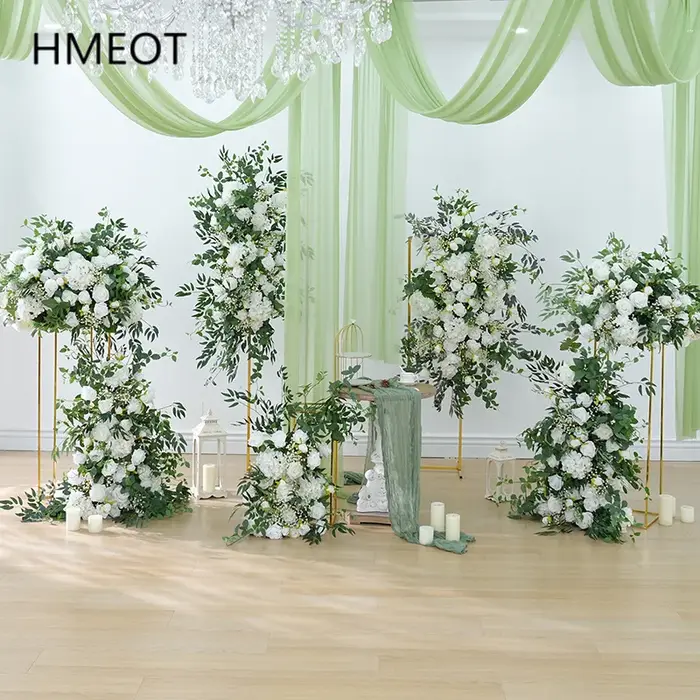 Blanc bébé souffle verdure saule accrocher fleur rangée Table centres
