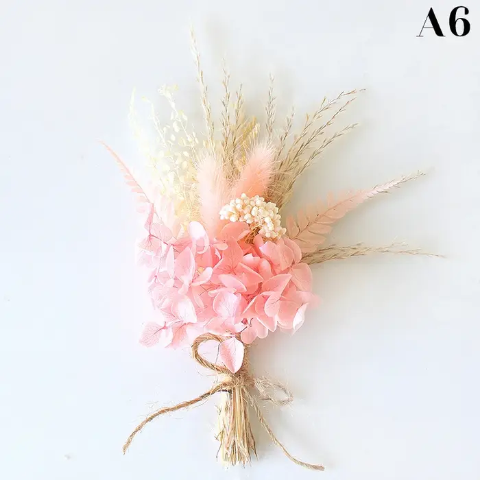 Mini Bouquet de fleurs sèches naturelles, 1 pièce, boutonnières pour garçons d'honneur, boutontiers,